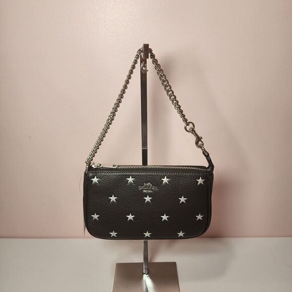 NWT COACH CW409 Nolita 19 In Pebble Leather with Star Print Black Multi - Picture 1 of 5